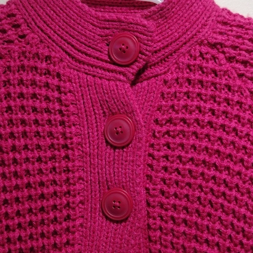 Carter's Girl’s Pink Sweater Long Sleeves, 2 pockets 3 Big Buttons, Kids Size 5